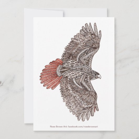 Carte à billet plat Hawk à queue rouge avec envelo (Devant)