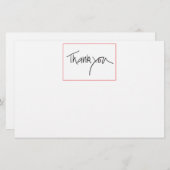 Carte à billet plat Merci (Devant / Derrière)