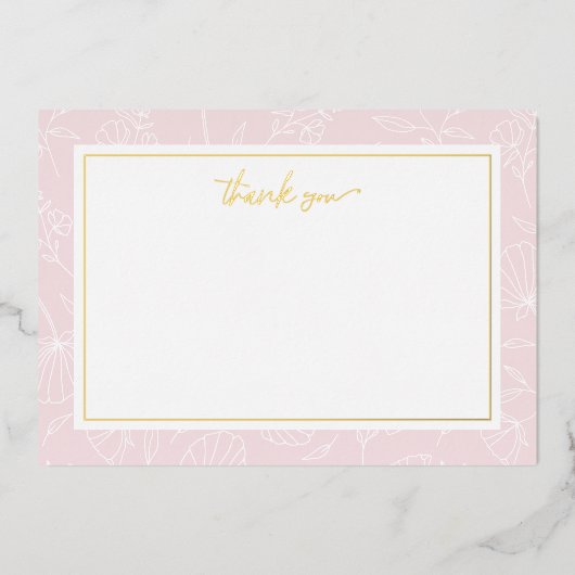 Carte à billets à Merci floral blanc délicat (Recto)