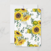 Carte à billets fixes personnalisée de tournesol f (Dos)