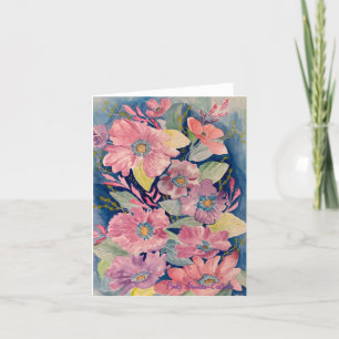 Carte à billets florale Lilac et rose