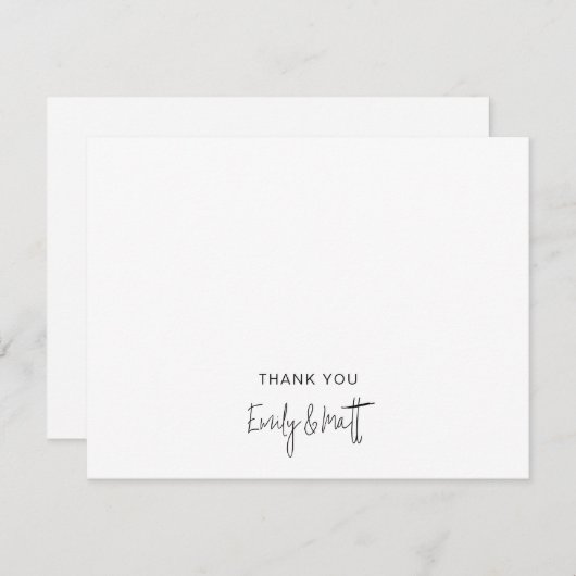 Carte à billets plats blancs en Merci Mariage chic (Devant / Derrière)