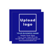 Carte à billets plats Carré bleu de marque commerc (Devant/Arrière en situation)