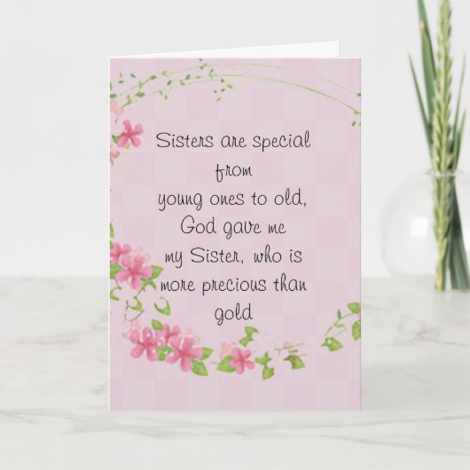 Carte à billets "Soeurs sont spéciales" (Devant)