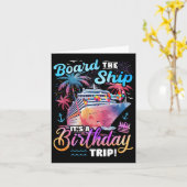 Carte À Bord Du Navire C'Est Un Anniversaire Voyage Croi (Fleur jaune)