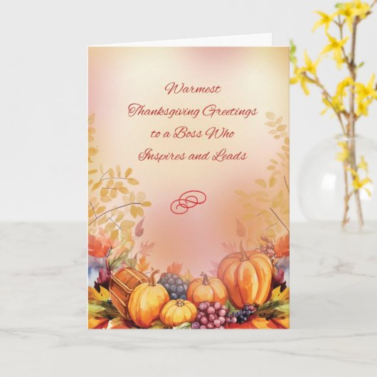 Carte À Boss Thanksgiving Appréciation (Fleur jaune)