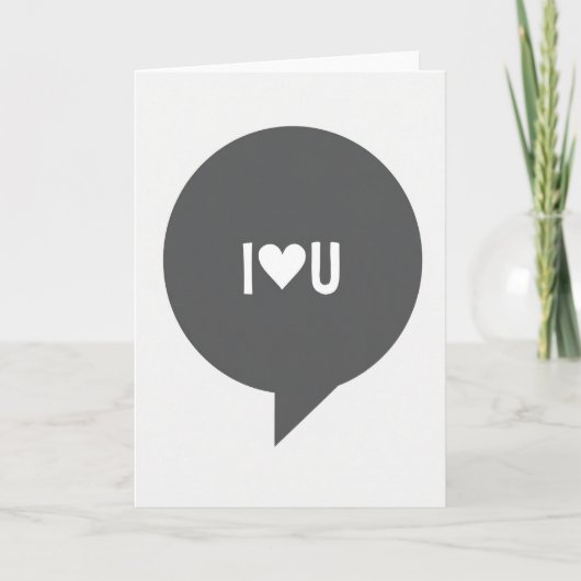 Carte à bulle Je t'aime (Devant)