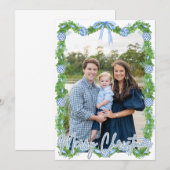 Carte à cadre bleu clair chinoserie (Devant / Derrière)