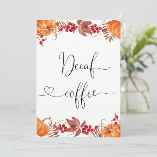 Carte à café Fall Decaf (Debout devant)