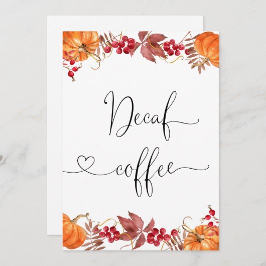 Carte à café Fall Decaf (Devant / Derrière)