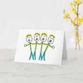Carte A Cappella Stickmen (Fleur jaune)