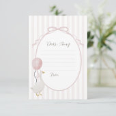 Carte à capsule temps oie rose (Debout devant)