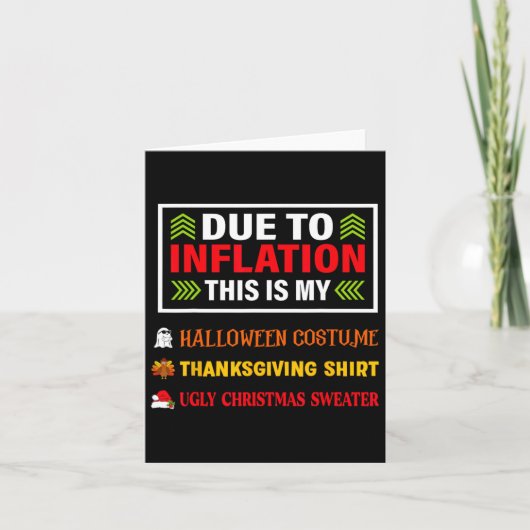 Carte A Cause De L'Inflation C'Est Mon Costum D'Hallowee (Devant)