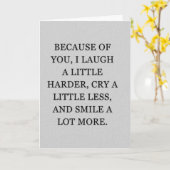 CARTE A CAUSE DE "VOUS" JE SOURIS BEAUCOUP PLUS (Fleur jaune)