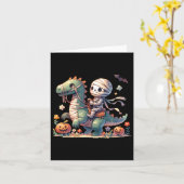 Carte À cheval Dragon Halloween Citrouille Thème Enfants (Fleur jaune)