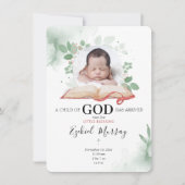 Carte A Child Of God Has Arrived Birth Announcement Card (Devant)