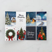 Carte A Christmas card with snowy scenes, festive text, (Intérieur)