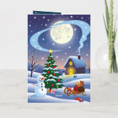 Carte A Christmas card with snowy scenes, festive text, (Dos)