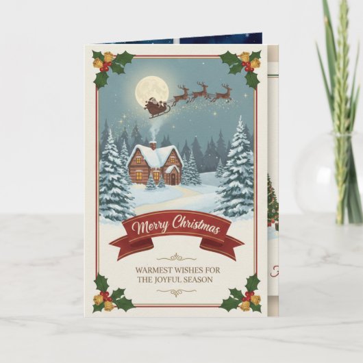 Carte A Christmas card with snowy scenes, festive text, (Devant)