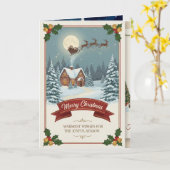 Carte A Christmas card with snowy scenes, festive text, (Fleur jaune)