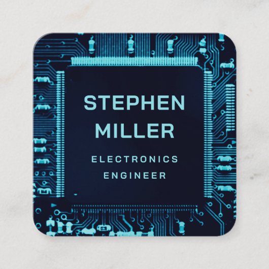Carte à circuit bleu QR Code ingénieur électroniqu (Devant)