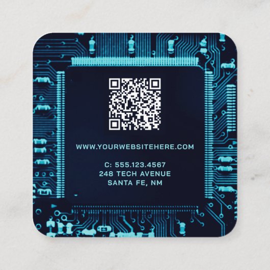 Carte à circuit bleu QR Code ingénieur électroniqu (Dos)