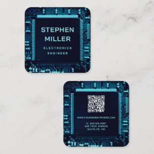 Carte à circuit bleu QR Code ingénieur électroniqu