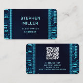 Carte à circuit bleu QR Code ingénieur électroniqu (Devant / Derrière)