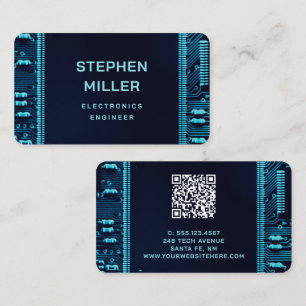Carte à circuit bleu QR Code ingénieur électroniqu