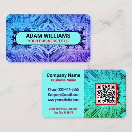 Carte à circuit imprimé moderne (PCB) Code QR (Devant / Derrière)