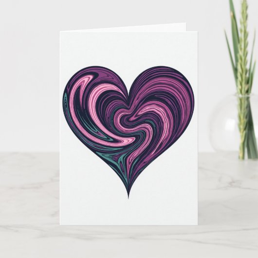 Carte à cœur en spirale simple (Devant)