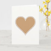 Carte à cœur pointillé simple (Fleur jaune)