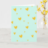 Carte à cœurs dispersés simple (Fleur jaune)