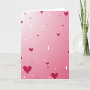 Carte à coeurs roses scintillants d'amour