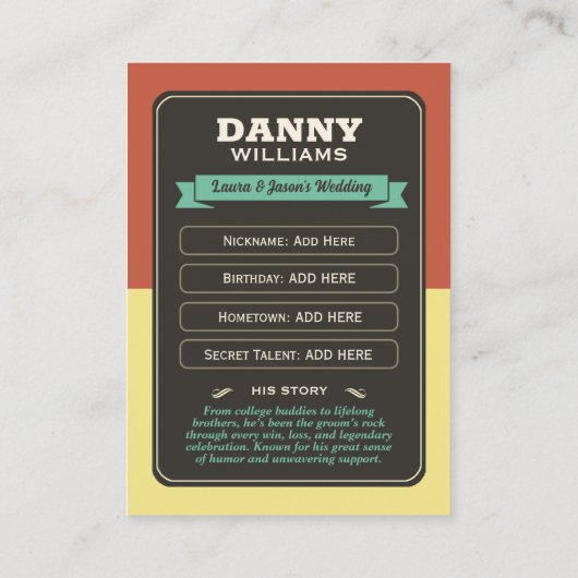 Carte à collectionner personnalisée pour l'équipe (Dos)