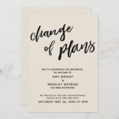 Carte à crème "Changement de plan" reportée par le (Devant / Derrière)