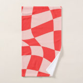 Carte à damier ondulé tendance motif rose rouge mo (Serviette à main)