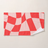 Carte à damier ondulé tendance motif rose rouge mo (Serviette à main)