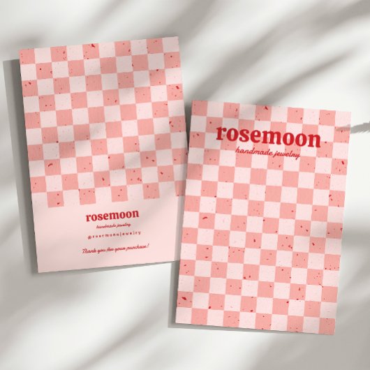 Carte À damiers bijoux rétro Rouge