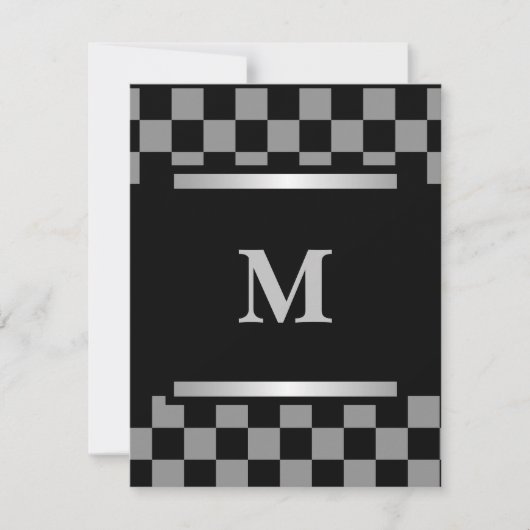 Carte À damiers noir monogramme (Devant)