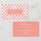 Carte À damiers Pastel Pink (Devant / Derrière)