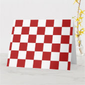 Carte à damiers rouge et blanc (Fleur jaune)