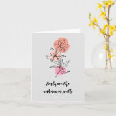 Carte à dessin de ligne florale inspirée de la nat (Fleur jaune)