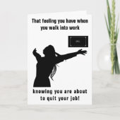 Carte À deux doigts de quitter votre emploi Femme (Devant)