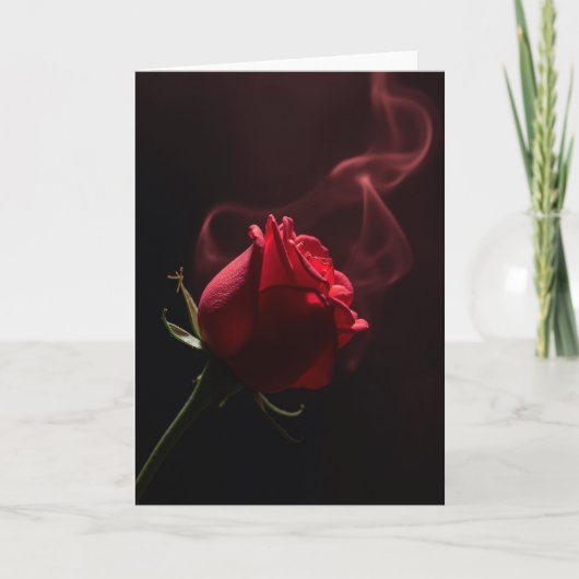 Carte à effet de fumée de rose romantique (Devant)