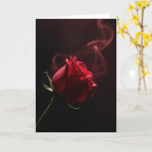 Carte à effet de fumée de rose romantique (Fleur jaune)