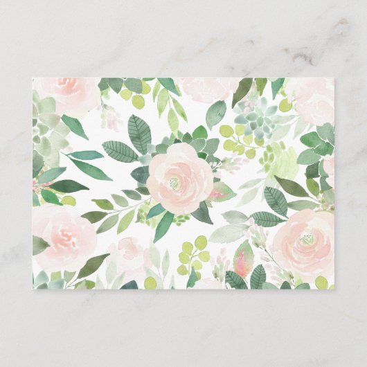 Carte à Enveloppe Florale DEVON Succulente Blush (Dos)