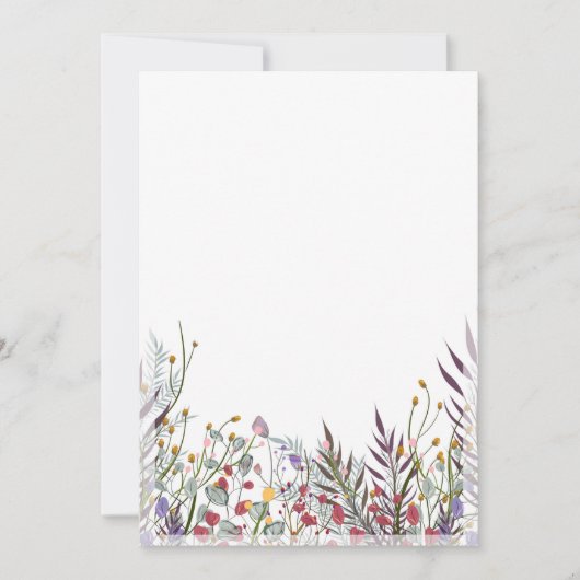 Carte à Faire-part plat - Design des fleurs inféri (Devant)