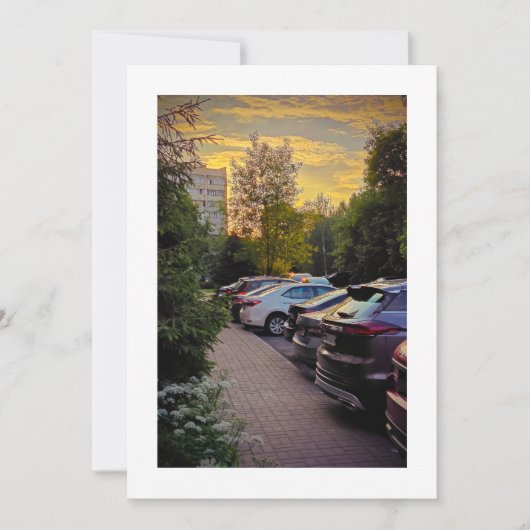 Carte à Faire-part Plat Golden Hour - Personnalisa (Devant)