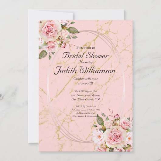 Carte à Faire-part plat rose Fête des mariées (Devant)